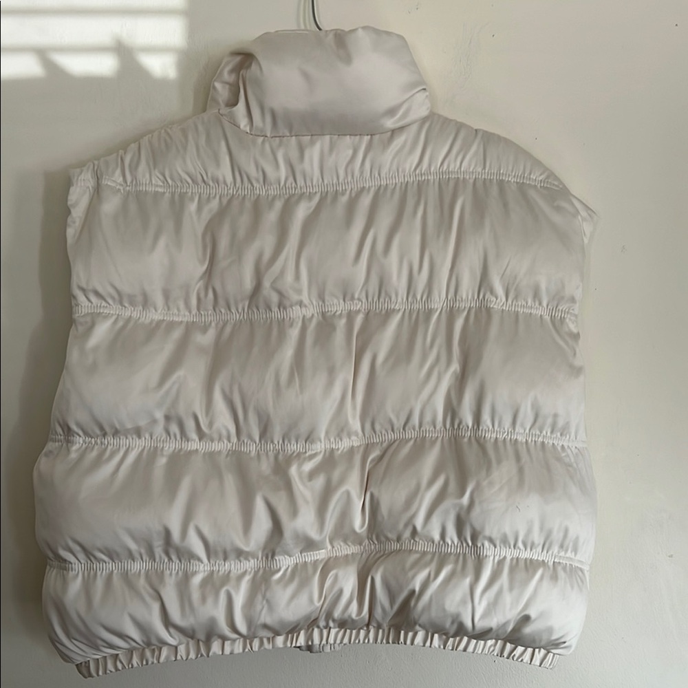 Wild Fable Cream Quilted Vest with High Collar - Picture 6 of 8